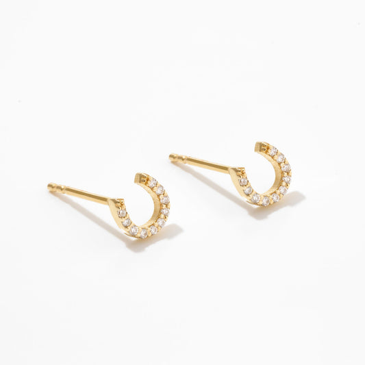 Diamant Hufeisen Ohrringe