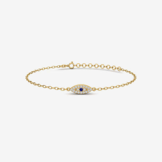 Diamant Pave Evil Eye Armband