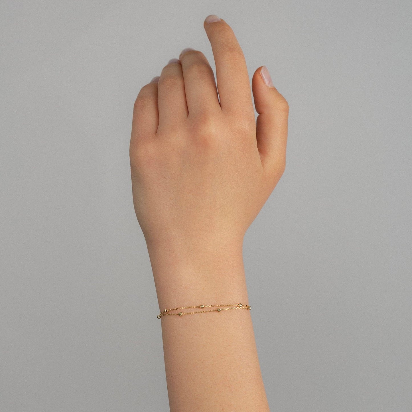 Doppelketten-Perlenarmband