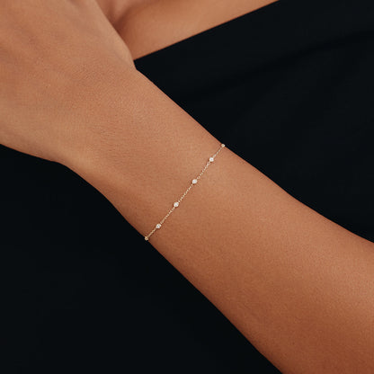 Lünette Diamant Station Armband