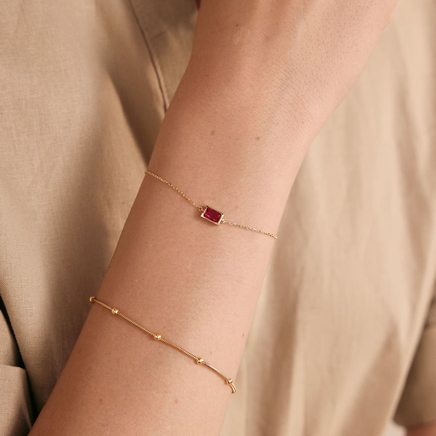 Baguette Geburtsstein-Armband