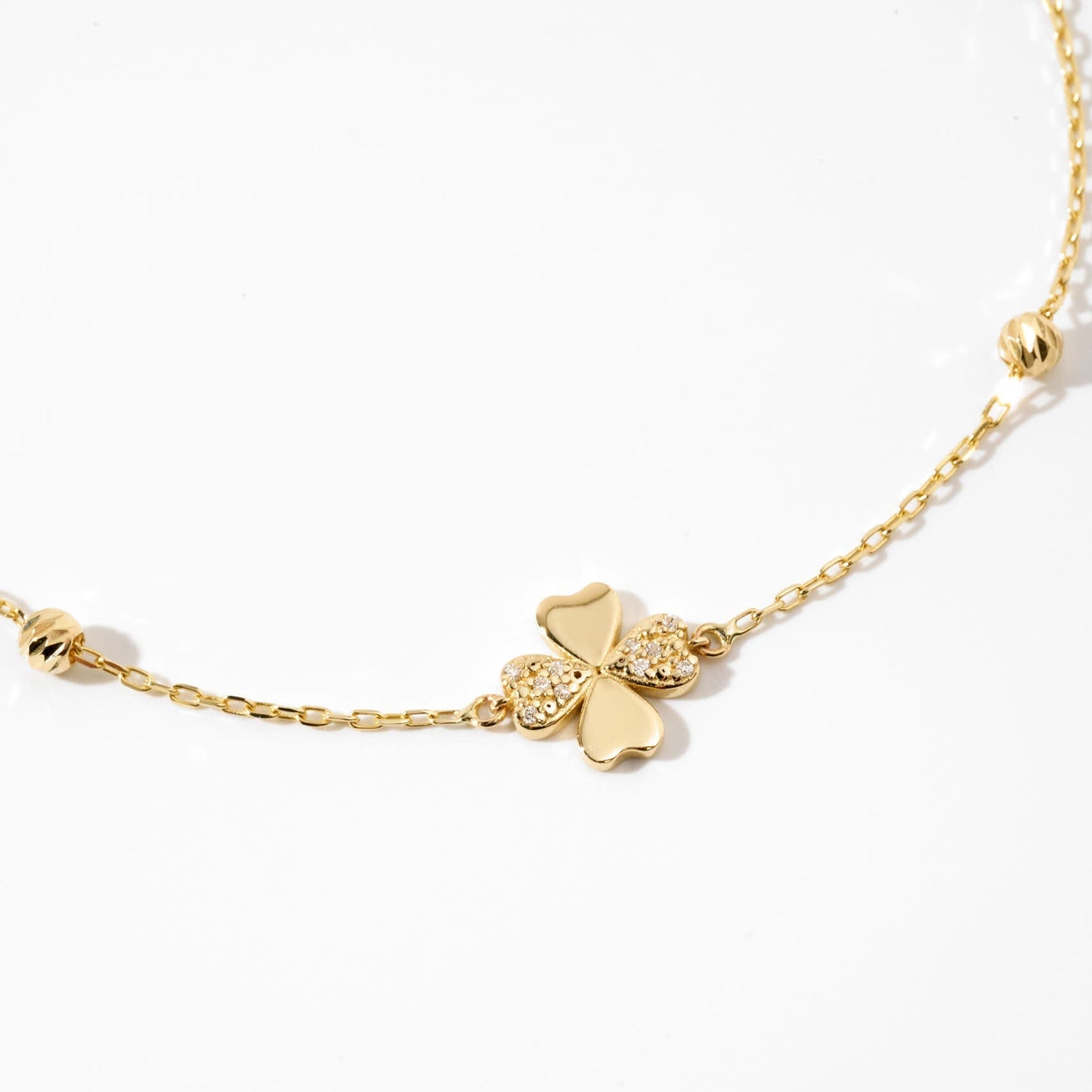 Diamant-Vierblatt-Kleeblatt-Armband