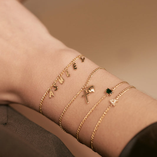 Cross and Heart Charm Armband