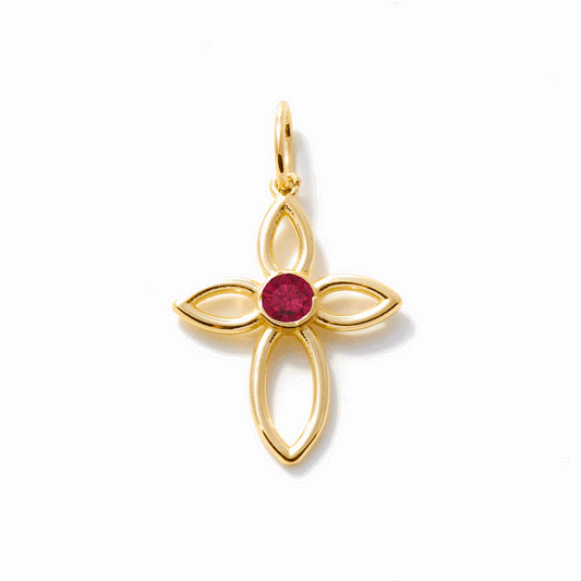 Geburtsstein-Kreuz-Charm
