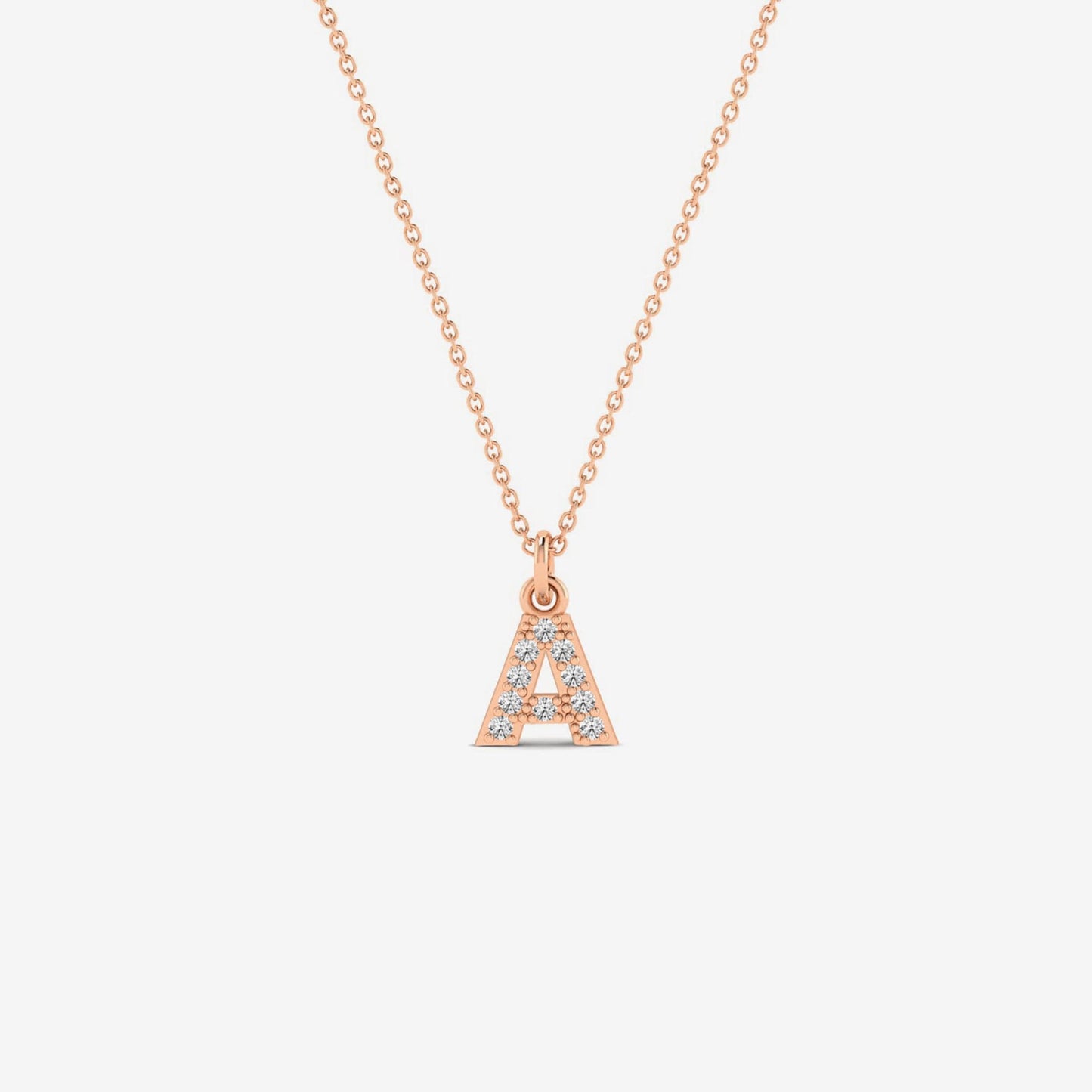 Individuelle Diamant Pave Initial Halskette
