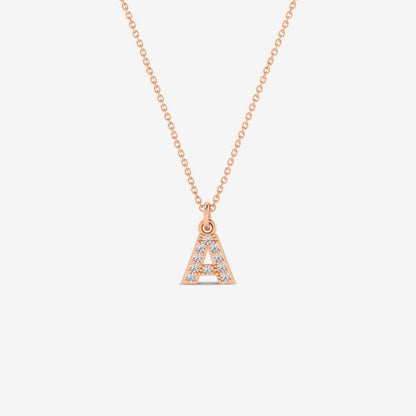 Individuelle Diamant Pave Initial Halskette