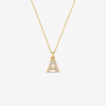 Individuelle Diamant Pave Initial Halskette