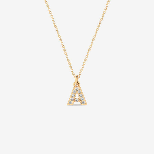 Individuelle Diamant Pave Initial Halskette