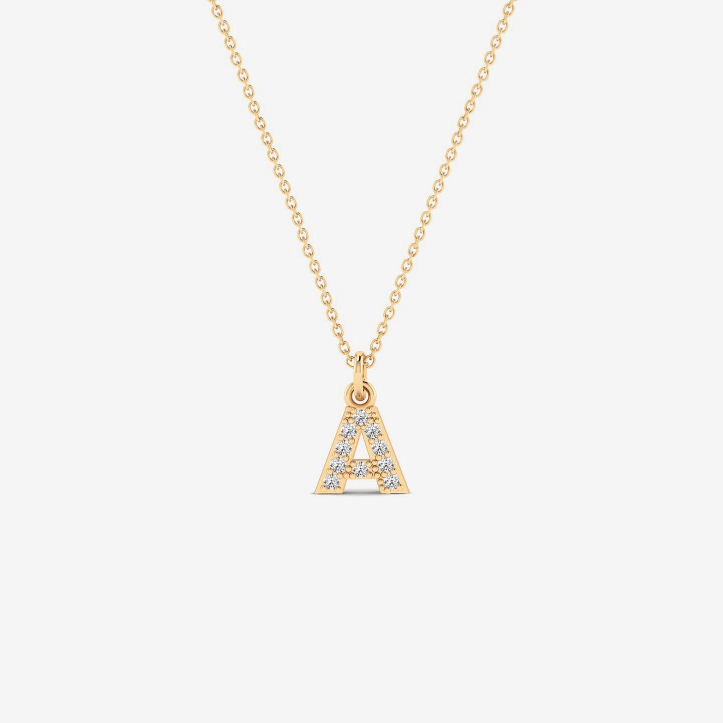 Individuelle Diamant Pave Initial Halskette
