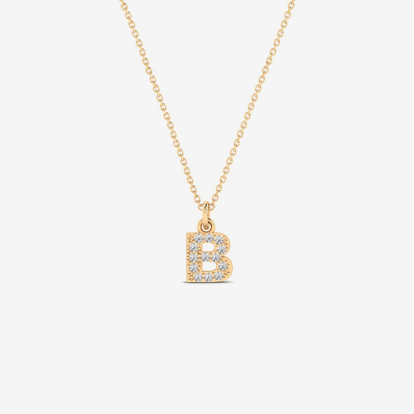 Individuelle Diamant Pave Initial Halskette