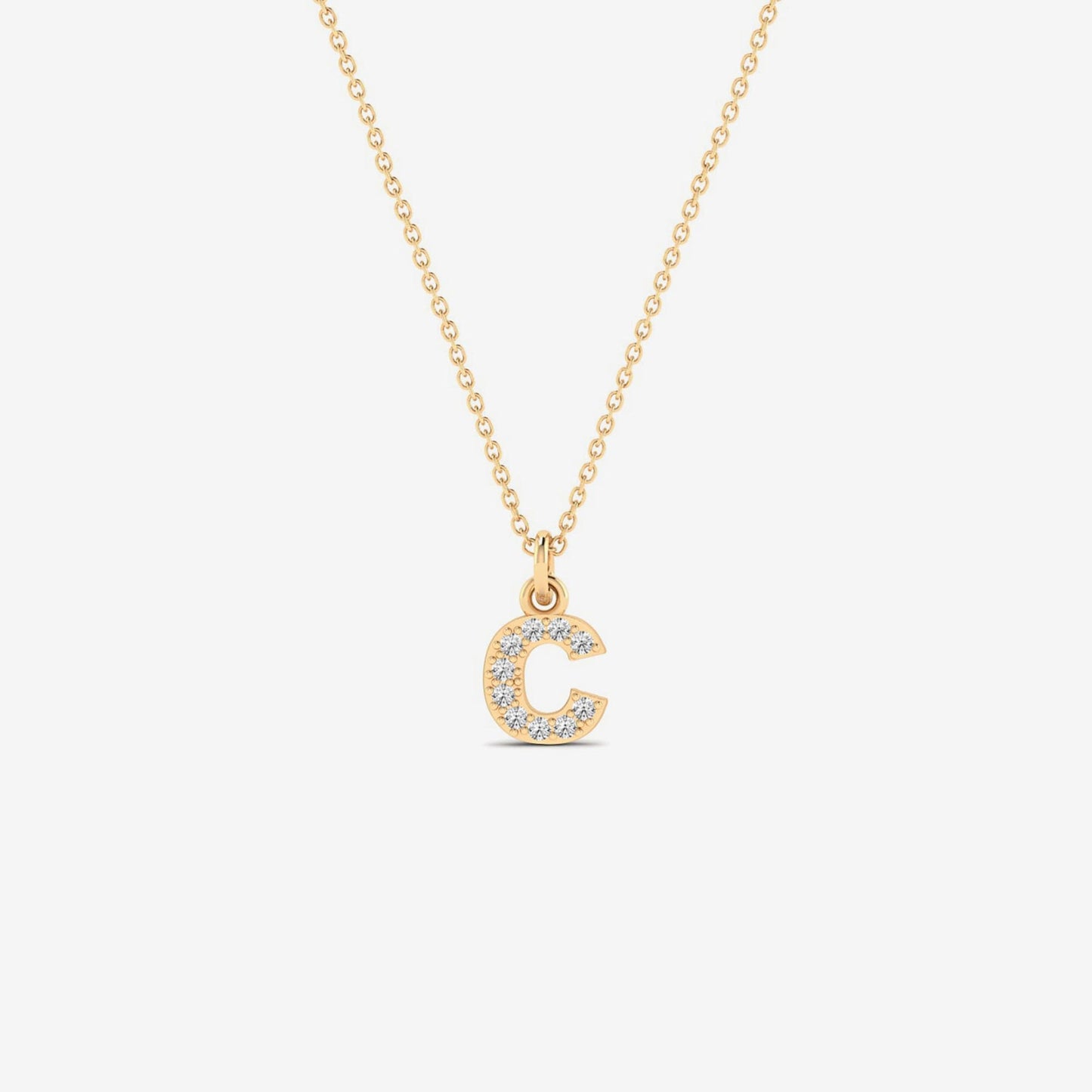 Individuelle Diamant Pave Initial Halskette