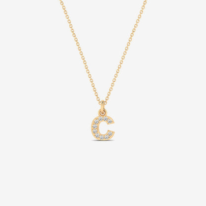 Individuelle Diamant Pave Initial Halskette