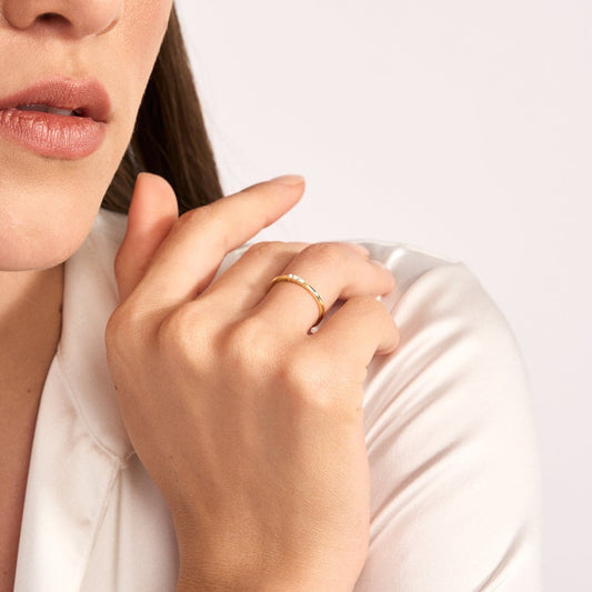 Bague trois diamants en or massif 585