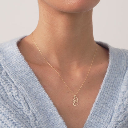 Diamant-Halskette mit verschlungenem Herz