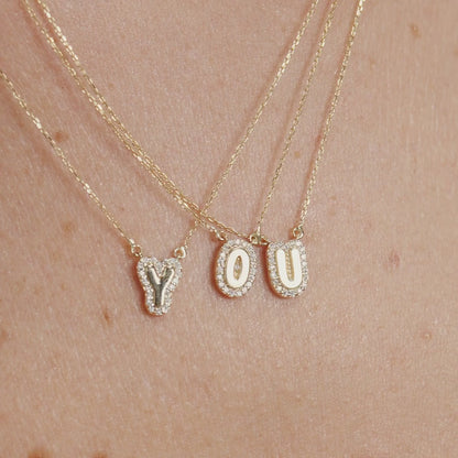 Diamant Bubble Initialkette