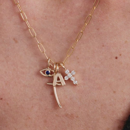 Evil Eye Charm  mit blauem Saphir