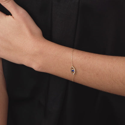 Diamant & Saphir Offenes Herz-Armband