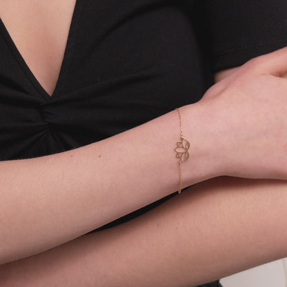Lotusblumen-Armband, verstellbar