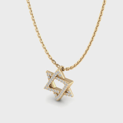 Star of David diamond necklace made of 585 gold