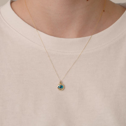 Runde Evil Eye-Halskette