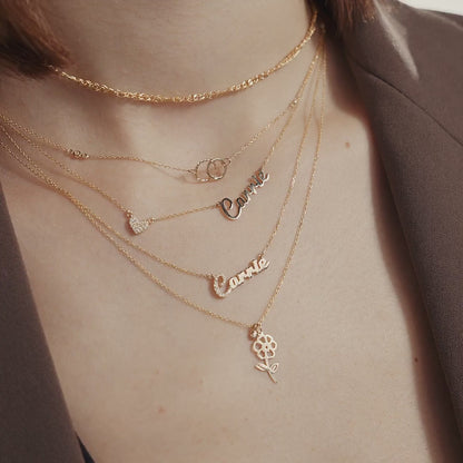 Geburtsblume mit Diamant Halskette