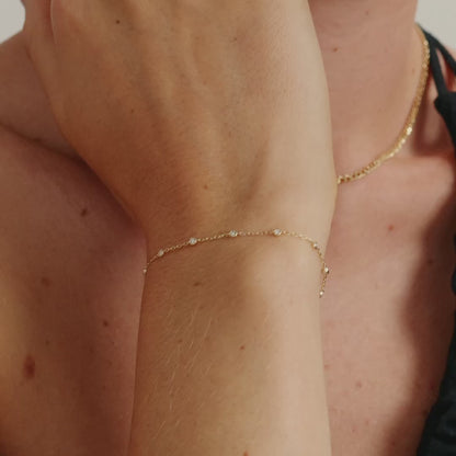 Lünette Diamant Station Armband