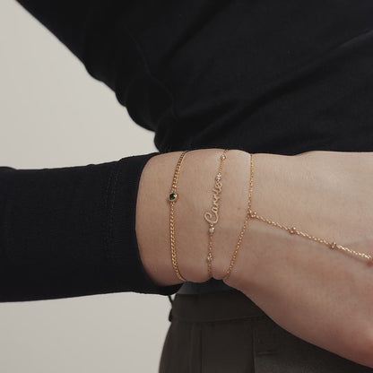 Carrie Namensarmband Diamant Station Armband