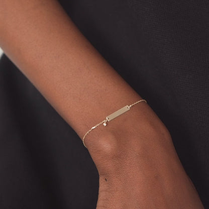 Gravierbares Diamant-Barrenarmband, verstellbar