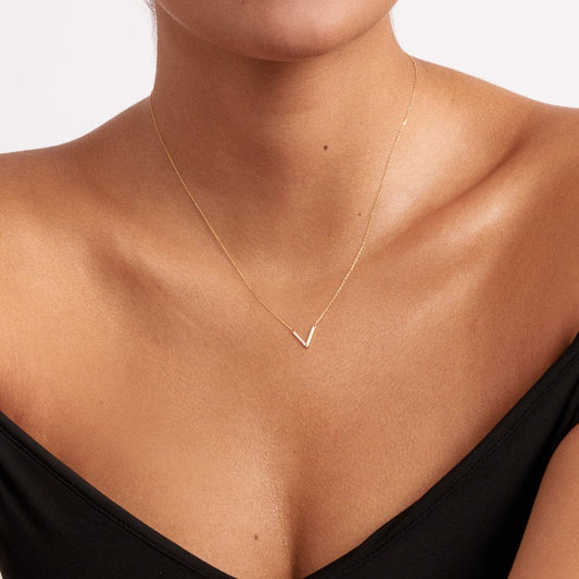 Diamant-Chevron-Halskette